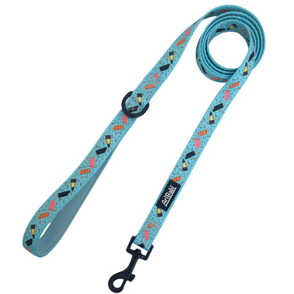Correa azul para perro con dibujos de helados de la colección Frigopata de la marca Aribabi ideal para verano.